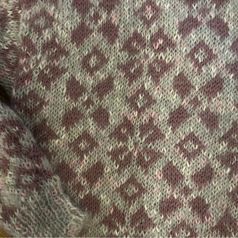 Vintage Boston Traders Wool/Mohair Blend Knit Sweater M Purple/Pink HongKong Ski - Picture 9 of 12